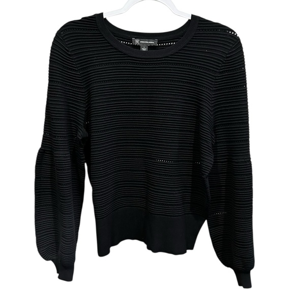 I.N.C. International Concepts Womens Ribbed Knit Crewneck Sweater Black Size L - Picture 4 of 7